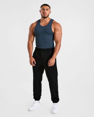Muscle Ribbed Tank - Washed Navy: The Ultimate Gym Essential