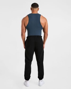 Muscle Ribbed Tank - Washed Navy: The Ultimate Gym Essential