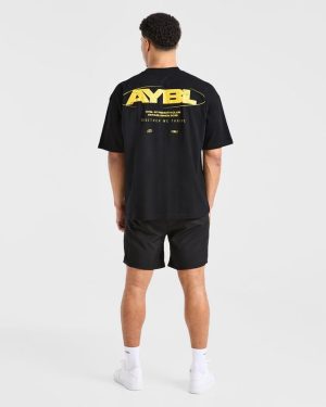 Orbit Oversized T-Shirt: The Ultimate Black/Yellow Streetwear Essential