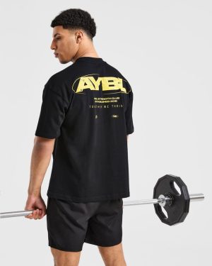 Orbit Oversized T-Shirt: The Ultimate Black/Yellow Streetwear Essential