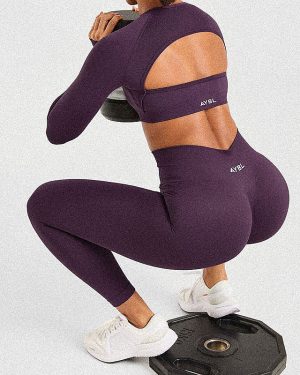 Power Seamless Leggings - Grape Wine: Ultimate Performance & Style