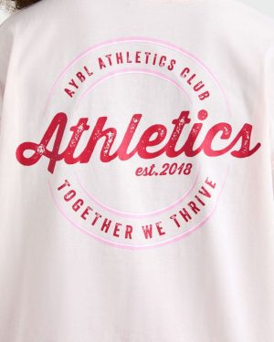 Retro Athletics Club Oversized T Shirt - Pink: The Ultimate Comfort & Style Statement