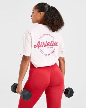 Retro Athletics Club Oversized T Shirt - Pink: The Ultimate Comfort & Style Statement