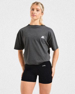 Retro Athletics Oversized T Shirt - Charcoal: The Ultimate Comfort & Style Fusion