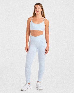 Sculpt Wrap Leggings - Iced Blue: The Ultimate Second-Skin Experience