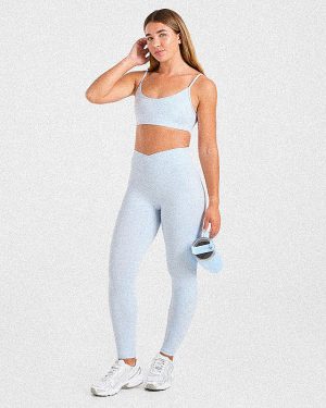 Sculpt Wrap Leggings - Iced Blue: The Ultimate Second-Skin Experience
