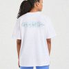 Show Up Oversized T-Shirt - White/Blue | Premium Comfort & Style
