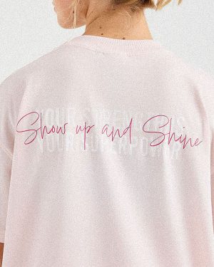 Show Up Oversized T Shirt - Pink: The Ultimate Comfort & Style Statement