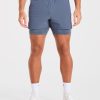 Signature 2 in 1 Shorts - Steel Blue: The Ultimate Training Companion