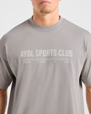 Sports Club Dot Oversized T-Shirt - Cloud Grey: The Ultimate Comfort & Style Hybrid