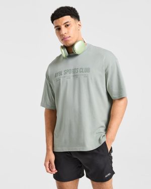 Sports Club Dot Oversized T-Shirt - Green Mist: The Ultimate Comfort Upgrade