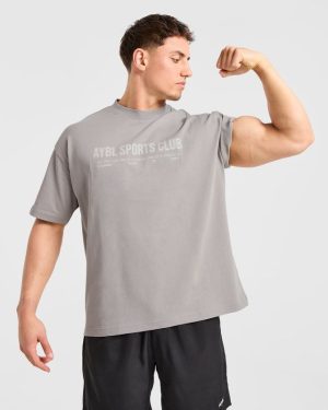 Sports Club Dot Oversized T-Shirt - Cloud Grey: The Ultimate Comfort & Style Hybrid