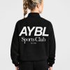 AYBL Sports Club Oversized 1/4 Zip Pullover - Black/White
