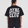Sports Club Wavy Oversized T-Shirt - Black