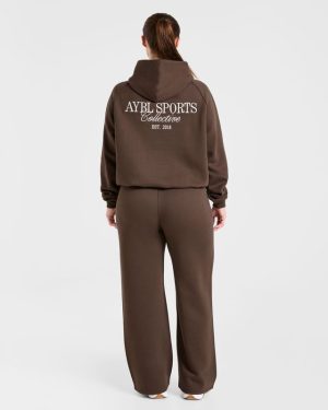 Sports Collective Oversized Straight Leg Joggers - Brown: The Ultimate Comfort Upgrade