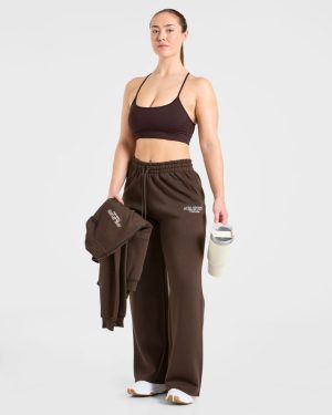 Sports Collective Oversized Straight Leg Joggers - Brown: The Ultimate Comfort Upgrade