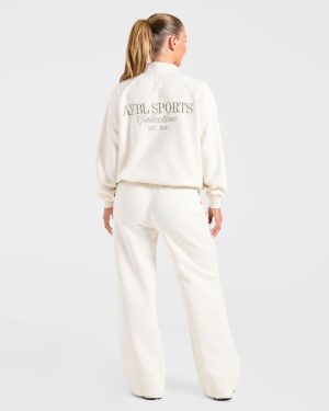 Sports Collective Oversized Straight Leg Joggers - Off White/Green
