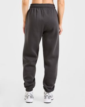 Sports Essentials Oversized Joggers - Charcoal/Pink: The Ultimate Comfort Staple