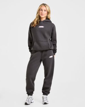 Sports Essentials Oversized Joggers - Charcoal/Pink: The Ultimate Comfort Staple
