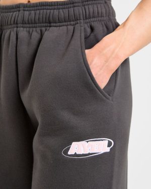 Sports Essentials Oversized Joggers - Charcoal/Pink: The Ultimate Comfort Staple