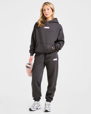 Sports Essentials Oversized Joggers - Charcoal/Pink: The Ultimate Comfort Staple