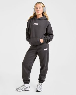 Sports Essentials Oversized Joggers - Charcoal/Pink: The Ultimate Comfort Staple