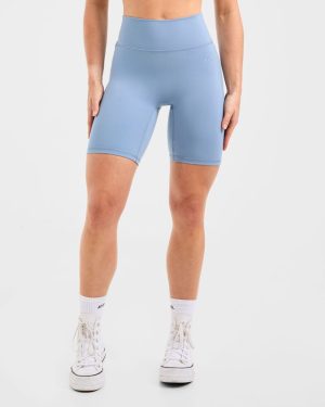 Staple Cycling Shorts - Slate Blue: The Ultimate High-Waisted Performance Gear