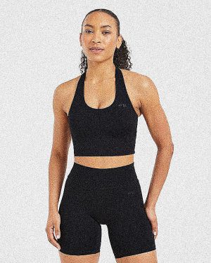 Staple Halterneck Crop Top - Black: The Ultimate Workout Essential