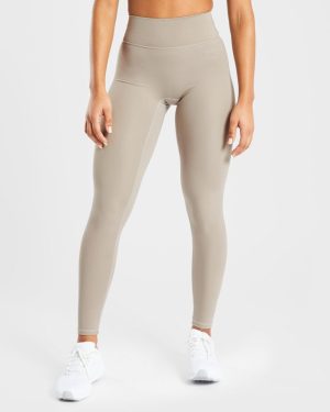 Staple Leggings - Muted Taupe: The Ultimate High-Waisted Performance Wear