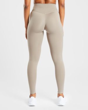 Staple Leggings - Muted Taupe: The Ultimate High-Waisted Performance Wear