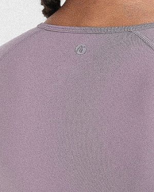 Staple Long Sleeve Crop Top - Mauve Purple: The Ultimate Sculpting Workout Essential