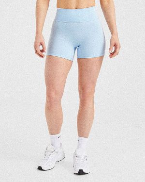 Staple Shorts - Pastel Blue: The Ultimate High-Waisted Workout Essential