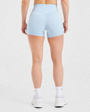 Staple Shorts - Pastel Blue: The Ultimate High-Waisted Workout Essential