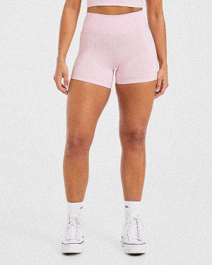 Staple Shorts - Pastel Pink: The Ultimate High-Waisted Workout Essential