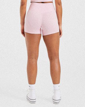 Staple Shorts - Pastel Pink: The Ultimate High-Waisted Workout Essential