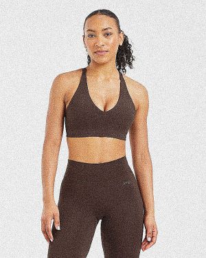 Staple Sports Bra - Coffee Brown: The Ultimate Medium-Support Activewear