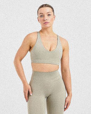 Staple Sports Bra - Washed Olive: The Ultimate Medium-Support Activewear