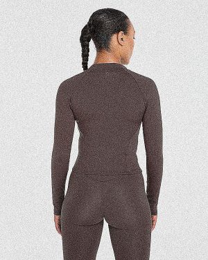 Staple Zip Jacket - Coffee Brown: The Ultimate Sculpting Activewear