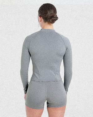 Staple Zip Jacket - Grey: The Ultimate Sculpting Workout Companion