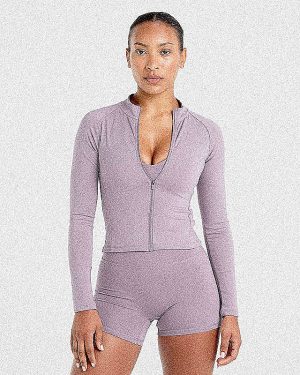 Staple Zip Jacket - Mauve Purple: The Ultimate Sculpting Activewear