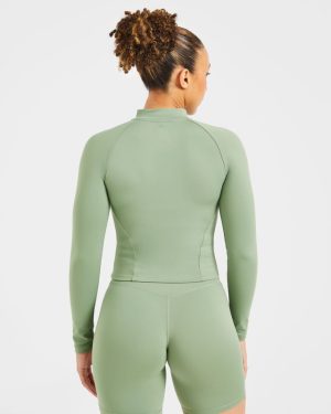 Staple Zip Jacket - Olive Green: The Ultimate Sculpting Activewear