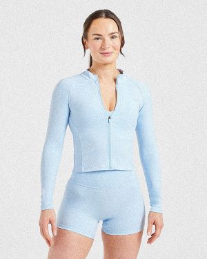Staple Zip Jacket - Pastel Blue: The Ultimate Sculpting Activewear
