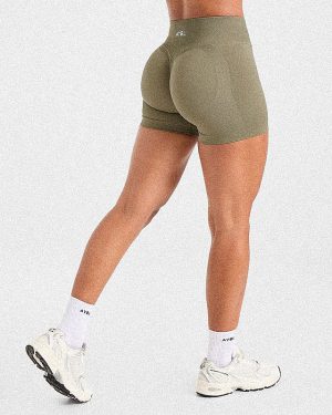 Adapt Seamless Shorts | 4.5" - Muted Olive: The Ultimate Fit for Active Women