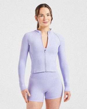Staple Zip Jacket - Pastel Lavender: The Ultimate Sculpting Activewear