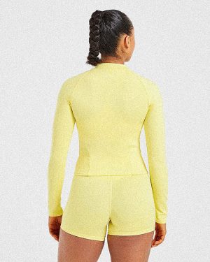 Staple Zip Jacket - Pastel Lemon: The Ultimate Sculpting Activewear