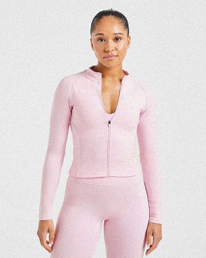 Staple Zip Jacket - Pastel Pink: The Ultimate Sculpting Activewear Essential