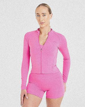Staple Zip Jacket - Summer Pink: The Ultimate Sculpting Activewear