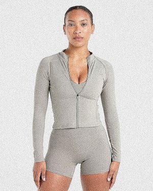 Staple Zip Jacket - Washed Olive: The Ultimate Sculpting Activewear Essential