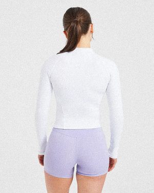 Staple Zip Jacket - White: The Ultimate Sculpting Activewear Essential