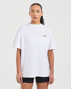 Strength Club Oversized T-Shirt - White/Red | Premium Comfort & Style